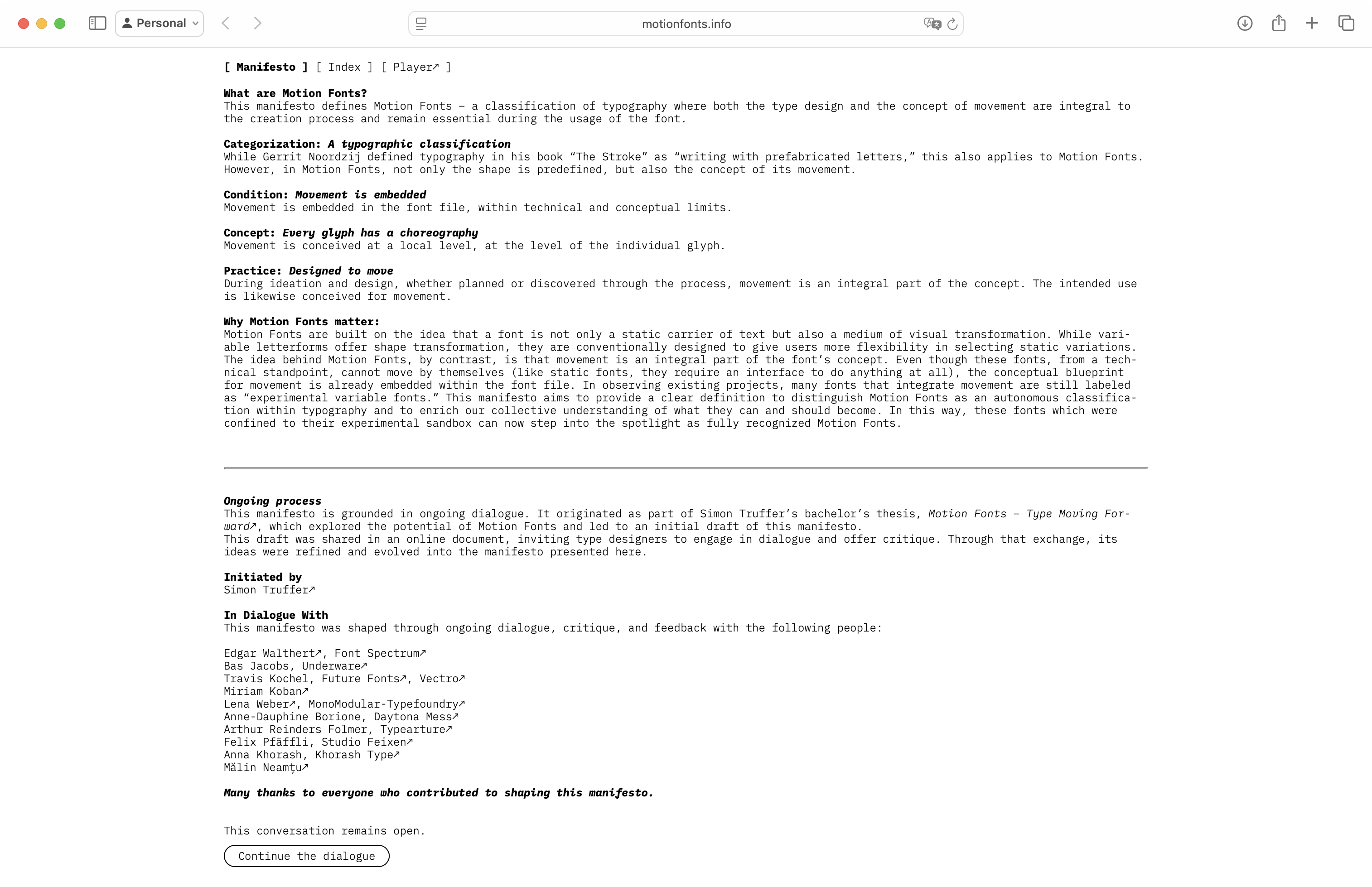 Motion Fonts Project Screenshot motionfonts.info